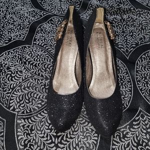 Glittery black heels